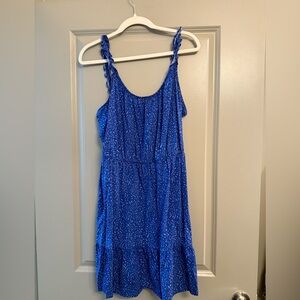 Banana Republic Blue Patterned Sleeveless Dress